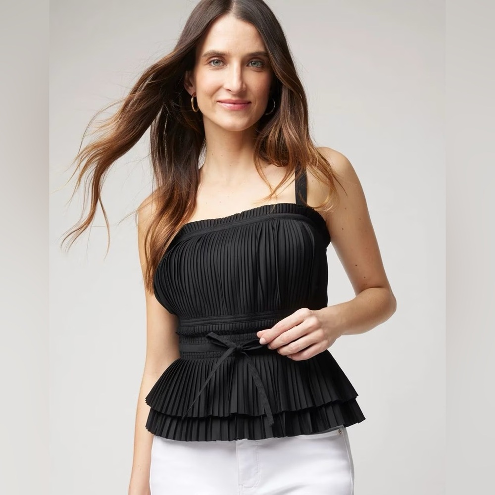 White House Black Market pleated poplin bustier